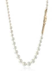 Anne Klein "Fair Lady" Gold-Tone and Buckle Motif Strand Necklace, 42"