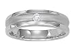 Dual Finish 14K White Gold Diamond Wedding Ring