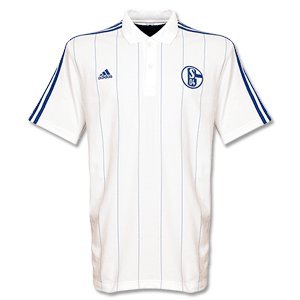 11-12 Schalke 04 Striped Polo - White/Blue-XXL 11-12 Schalke 04 Striped Polo - White/Blue-XXL
