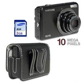 Samsung SL420 10.2MP Digital Camera with Memory Card and Case Bundle