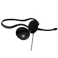 V7 J151640 Casque tour de cou St�r�o Micro C�ble 1,8 m Contr�le volume Mini Jack Noir