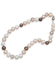16" Earth Tone Colored 10mm Cultured Freshwater Pearl Knotted Necklace