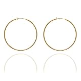 Sexy Spring Loaded Gold Tone Hoops - 6cm