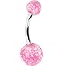 Pink Ultra Glitter Acrylic Belly Ring