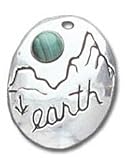 Solid Sterling Silver Earth Malachite Charm