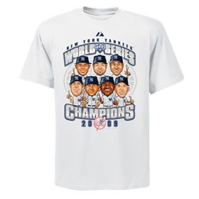New York Yankees 2009 World Series Champions At Bat Caricature T-Shirt