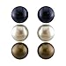 3-Pair 8-8.5mm Button Freshwater Pearl Stud title=
