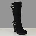 DRIP Women Micro Suede Slouch Dress Boots Black