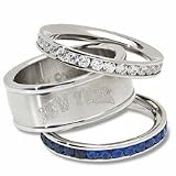 Logo Art New York Knicks Crystal Stacked Rings Ring Size 6
