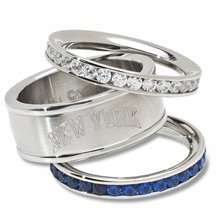Logo Art New York Knicks Crystal Stacked Rings Ring Size 6