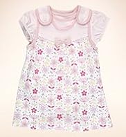 2 Piece Pure Cotton Floral Pinafore Outfit