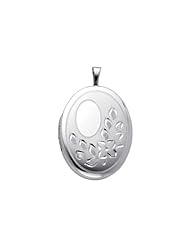 Sterling Silver Engraved Locket Pendant (1" or 25mm Height)