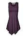 Lock and Love LL WT671 Womens Handkerchief Hem Tank Tunic Top L Dark_Purple