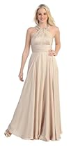 Hot Sale Prom Halter Dress New Elegant Long Gown #780 (16, Champagne)