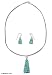Dichroic art glass jewelry set, 'Turquoise Pyramid' 16.5 L