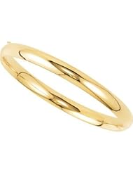 14K Yellow Gold Hinged Bangle Bracelet - 6.5mm
