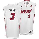 Dwyane Wade Jersey: adidas White Replica #3 Miami Heat Jersey - X-Large