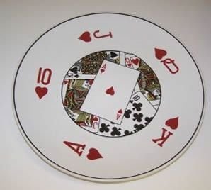 602021A Ceramic Poker Platter Plate 12in Assorted by L R International Inc