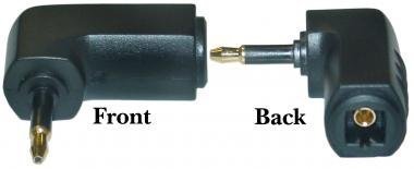 Digital Optical Toslink Female / 3.5mm Mini Male Adaptor, Right Angle
