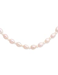 14k White Gold Purple & White Freshwater Cultured Pearl Necklace