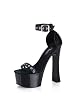 Women's 6 1/2 Inch Block Heel Sandal With Closed Heel And Eyelet Straps