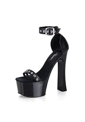 Women's 6 1/2 Inch Block Heel Sandal With Closed Heel And Eyelet Straps