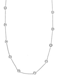 18K White Gold Diamond By The Inch Necklace 18 Inch