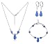 Jewelry : Blue Swarovski Crystal Sterling Silver Bracelet Earrings 16" 18" 20" 22" 24" Necklace Jewelry Set