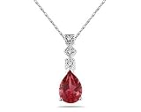 1.00 Carat Garnet and Diamond Antique Pendant in 14K White Gold