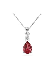 1.00 Carat Garnet and Diamond Antique Pendant in 14K White Gold