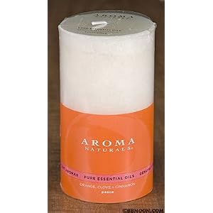 PEACE PEARL AROMATHERAPY by Peace Pearl Aromatherapy ONE 2.75x5 inch PILLAR AROMATHERAPY CANDLE. COMBINES THE ESSENTIAL OILS OF ORANGE, CLOVE and CINNAMON TO CREATE A WARM AND COMFORTABLE ATMOSPHERE. BURNS APPROX. 70 HRS. by 