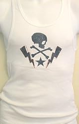 Rock Steady Clothing Skull Lightening Bolt Tattoo Design Beater shirt