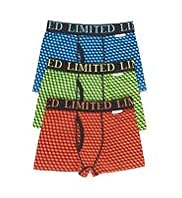 3 Pack Limited Cotton Rich Cube Print Trunks