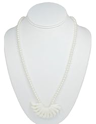 Flapper Girl Doll Shoe Necklace in White/White