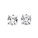 6mm Square Cubic Zirconia Titanium Stud Earrings