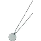 Titanium Brushed Disc Mens Pendant Necklace 22 New