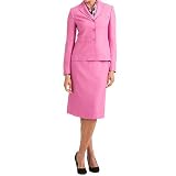 Le Suit Azalea Pink 3-Button Skirt Suit