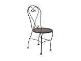 OW Lee Amore Wrought Iron Metal Side Patio Dining Chair Light Bronze Finish