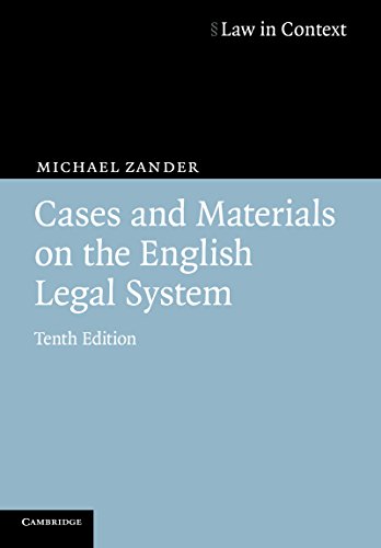 Cases and Materials on the English Legal System (Law in Context)