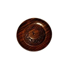 Wooden Large Round 5"" Diameter Tibetan Holder S-43