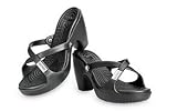crocs Womens Cyprus High Heel Sandal,Black/Black,7 M