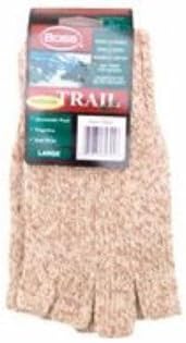 3 PACK TWEED FINGERLESS RAGG WOOL GLOVE, Color: BROWN; Size: LARGE (Catalog Category: Lifestyle :APPAREL: GLOVES)