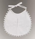 Lito Embroidered Cotton Cross Christening Bib