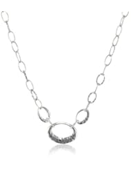Judith Jack "Linked In" Sterling Silver Hammered Oval Frontal Pendant Necklace, 18"