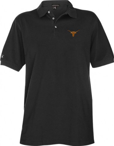 Texas Longhorns Black Classic Pique Stainguard Polo Shirt