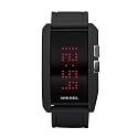 Diesel Watch DZ7164 Black Silicone Strap with Dot Matrix LED Display
