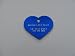 Small Heart Shape Pet ID Tag Blue...FREE SHIPPING