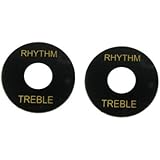 Musiclily Plastic Switch Plates Toggle Marker Switch Washer Treble Rhythm Ring, Black (Pack of 2)