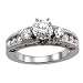 14K White Gold Diamond Semi Mount Engagement Ring