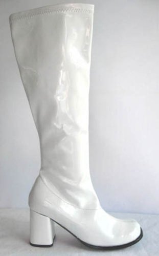 White Cheerleading Go-go Boots 60's 70's Shoes